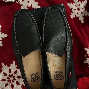 Phat Farm Black Leather Slip-On Loafers